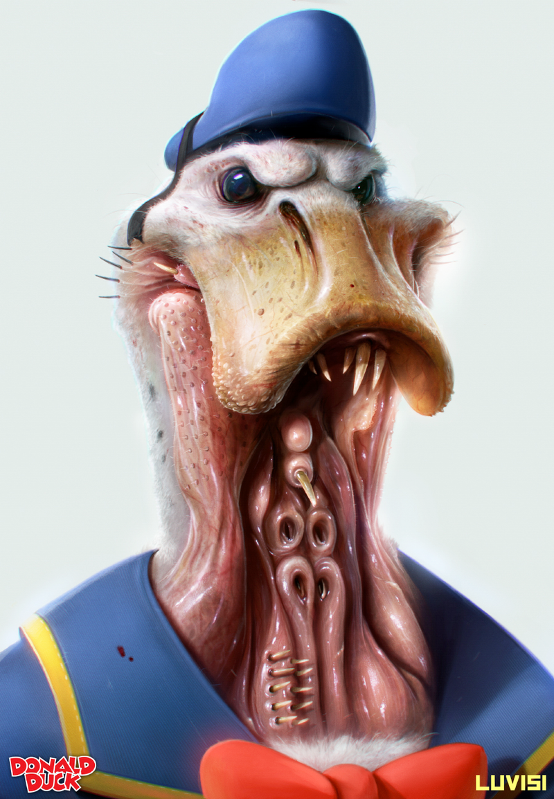 Illustration for article titled Your Favorite Cartoons and Puppets, Redrawn as Horrifying Nightmares